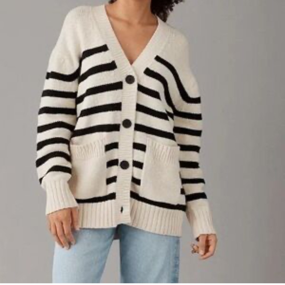 American Eagle Outfitters oversized Women's Striped Cardigan‎ XL